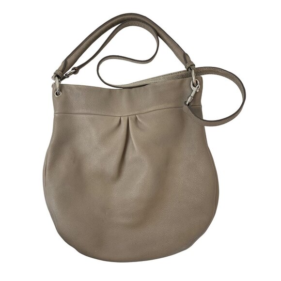 Marc Jacobs NY 14" x 13" Gray Leather Hobo Bag With Dual Strap 10002 GUC - Picture 5 of 16